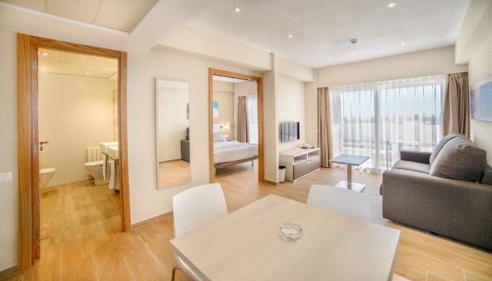 Living room in football academy residence