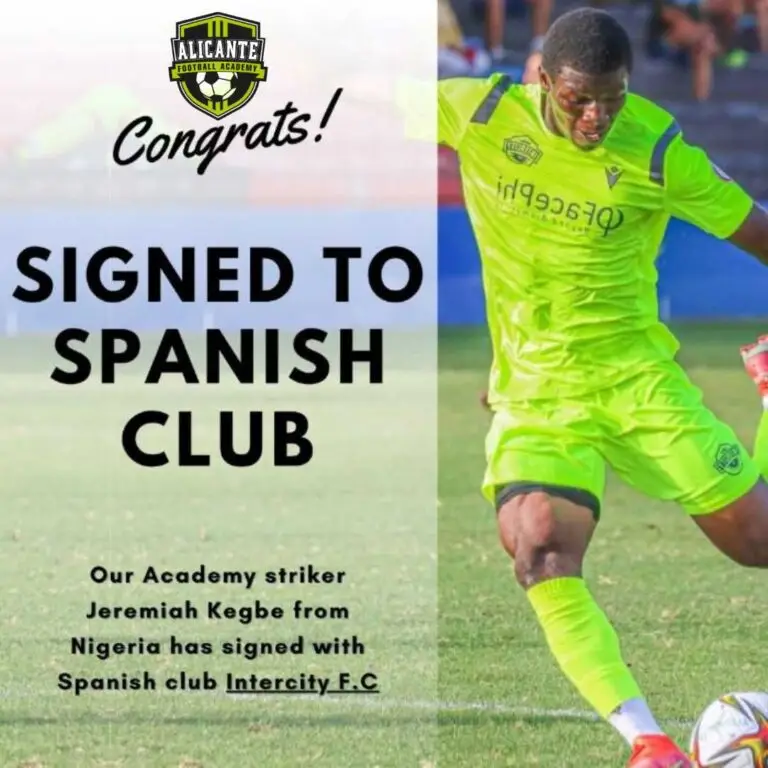 football academy in spain player signed with pro club in spain in a game