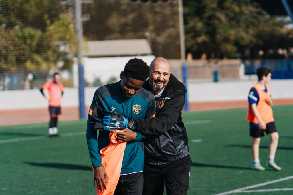football session in soccer trials in spain