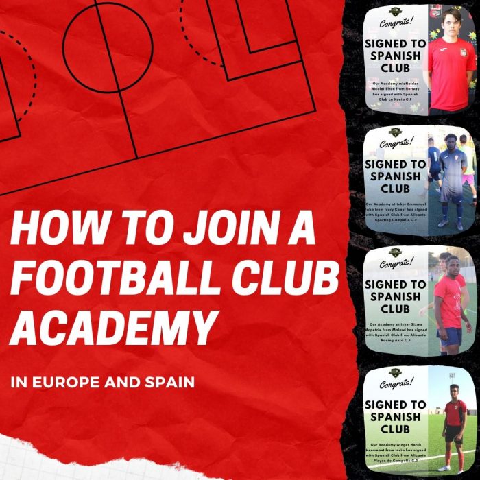 How to join a football academy in Spain